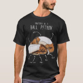 Piebald Ball Pythonの解剖学おもしろい, Reptile Sn Tシャツ (正面)
