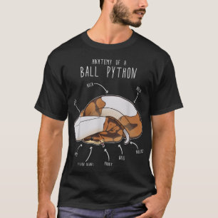 Piebald Ball Pythonの解剖学おもしろい, Reptile Sn Tシャツ