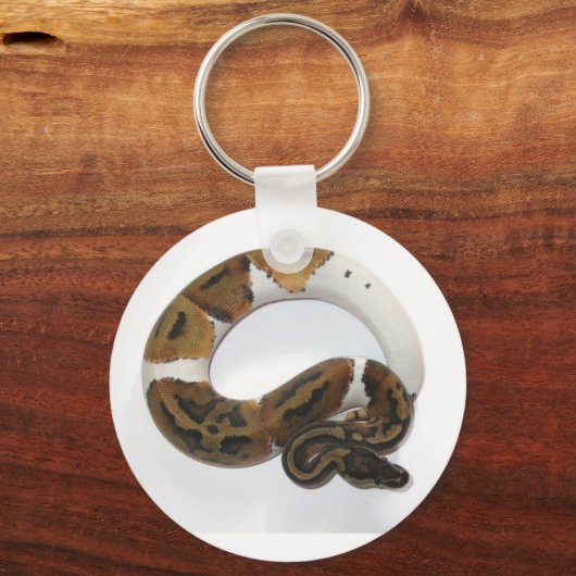 piebald ball python keychain キーホルダー (正面)