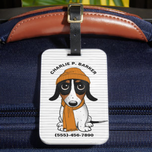 Piebald Dachshandかわいいヒップスター犬のラゲッジタグ ラゲッジタグ