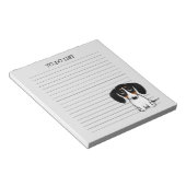 Piebald Dachshandかわいい子犬のメモ帳を並べた ノートパッド (アングル)