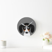 Piebald Dachshandかわいい子犬のラウンドクロック ラウンド壁時計 (ホーム)