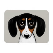 Piebald Dachshandかわいい子犬の磁石 マグネット (横)