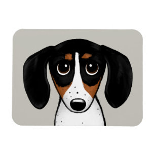 Piebald Dachshandかわいい子犬の磁石 マグネット