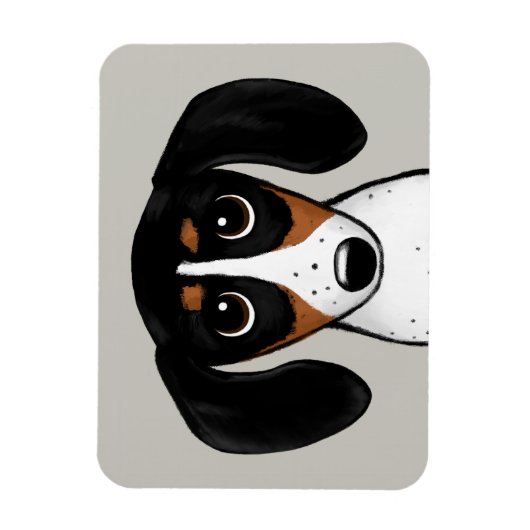 Piebald Dachshandかわいい子犬の磁石 マグネット (縦)