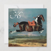 Piebald Horse"Cehero'Surving Parchment Monogram 招待状 (正面)