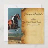 Piebald Horse"Cehero'Surving Parchment Monogram 招待状 (裏面)