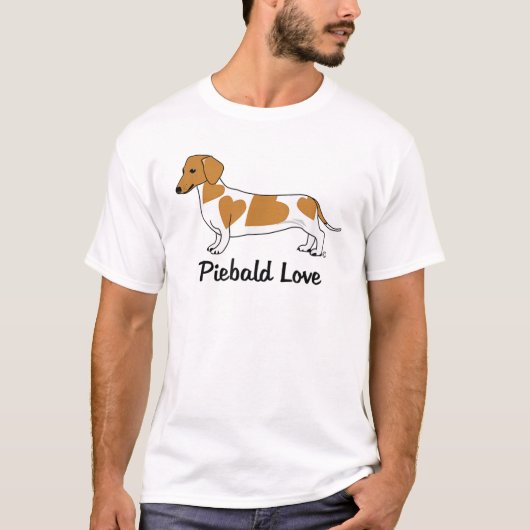 Piebald Love Dachshand Tシャツ(赤い印) Tシャツ (正面)