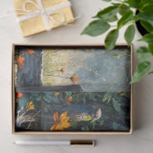 Piebald Peacock on Split rail fence 薄葉紙 (ギフト)