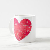 Piece-by-piece red heart in watercolor art コーヒーマグカップ (正面左)