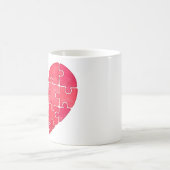 Piece-by-piece red heart in watercolor art コーヒーマグカップ (中央)