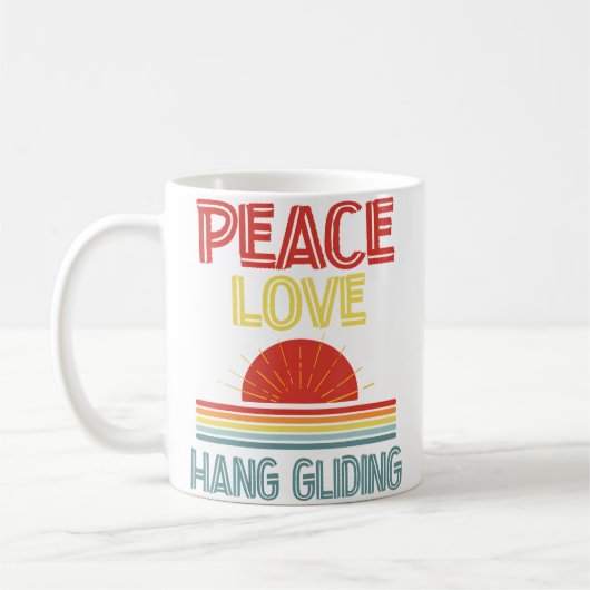 Piece Love Hang Gliding Funny コーヒーマグカップ (左)