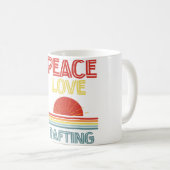 Piece Love Rafting Funny コーヒーマグカップ (正面右)