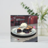 Piece of Blueberry Pie and Vanilla Ice Cream Blank カード (スタンド正面)
