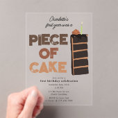 Piece of Cake Invite 1st  First Birthday Cute アクリル招待状 (インサイチュ (ポータブル))