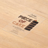 Piece of Cake Invite 1st First Birthday Cute アクリル招待状 (レイダウン)