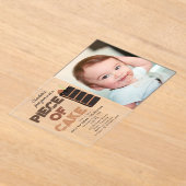Piece of Cake Invite 1st  First Birthday Photo アクリル招待状 (レイダウン)