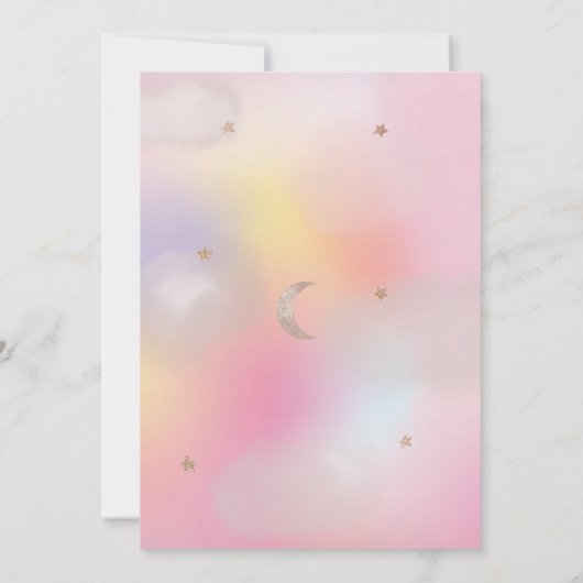 Piece of Heaven Celestial Holographic Baby Shower 招待状 (裏面)