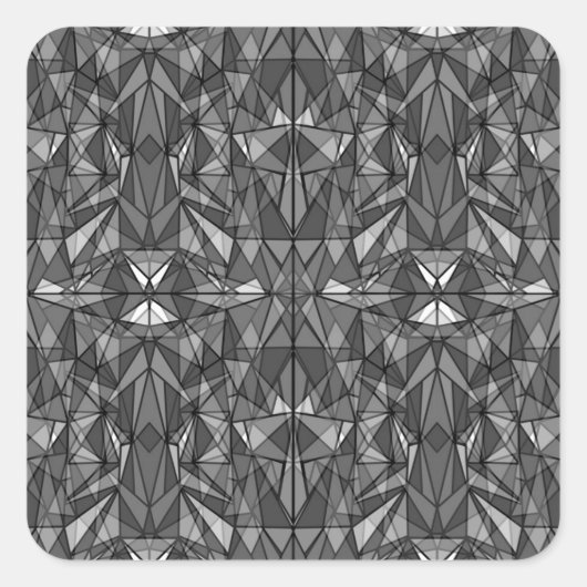 PiecedLayered 2x2 BandW スクエアシール (正面)