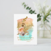 Pieces of Heaven Quote Boho Flowers  ポストカード (スタンド正面)