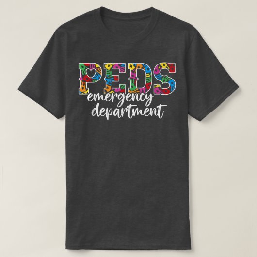 PIEDS救急局医師RN ER小児E Tシャツ (デザイン正面)