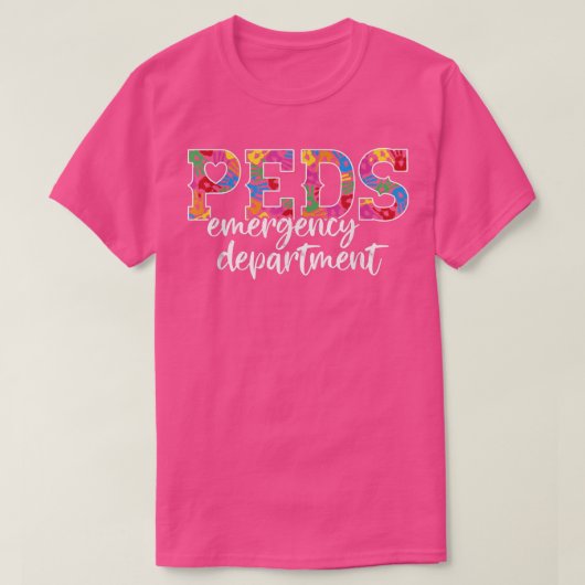PIEDS救急局医師RN ER小児E Tシャツ (デザイン正面)