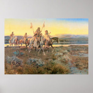 Piegans, by Charles M. Russell ポスター