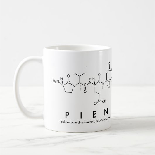 Pienペプチド名mug コーヒーマグカップ (左)