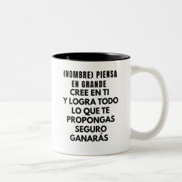 PIENSA EN GRANDE REGALO PERSONALIZADO PARA(NOMBRE) ツートーンマグカップ