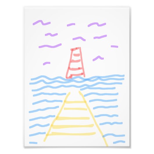 Pier and Lighthouse Photo Enlargement フォトプリント (正面)