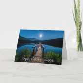 Pier at Night under a Full Moon誕生日 カード (正面)