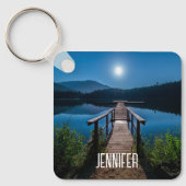 Pier at Night under a Full Moon キーホルダー (正面)