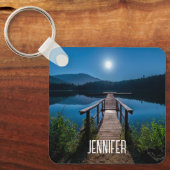 Pier at Night under a Full Moon キーホルダー (正面)