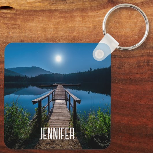 Pier at Night under a Full Moon キーホルダー (裏面)
