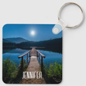 Pier at Night under a Full Moon キーホルダー (裏面)