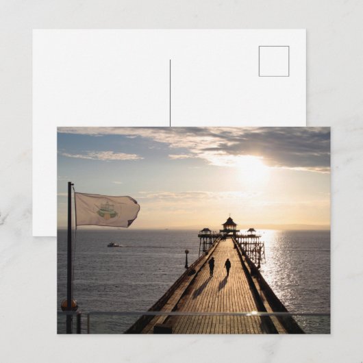 Pier at Sunset - Clevedon, Somerset, UK - ポストカード (正面/裏面)