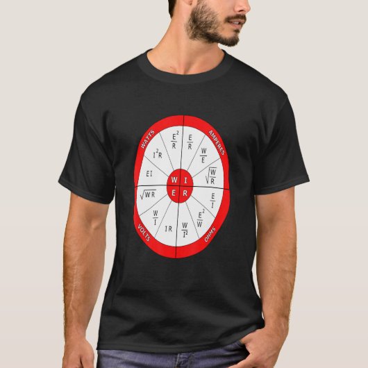 PIER chart Electrical Formulas Nerd Engineer Tシャツ (正面)