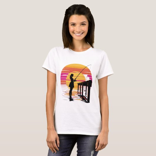 Pier Fishing Girl Tシャツ (正面フル)