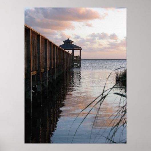 Pier & Gazebo at Sunset, Outer Banks NC Poster ポスター (正面)