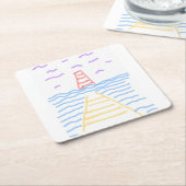 Pier Lighthouse Paper Coaster スクエアペーパーコースター (アングル)