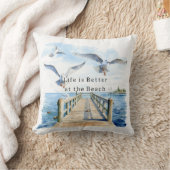 Pier Ocean Beach Birds クッション (ブランケット)