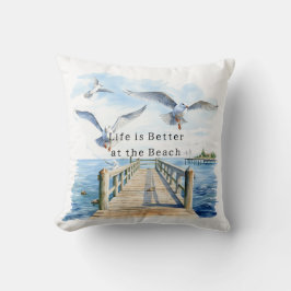 Pier Ocean Beach Birds クッション