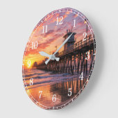Pier Wall Clock — Coastal Landscape Design ラージ壁時計 (傾斜)