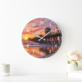 Pier Wall Clock — Coastal Landscape Design ラージ壁時計 (ホーム)