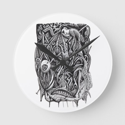 Pierced、Brian Benson著 ラウンド壁時計 (正面)