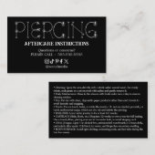 Piercing Aftercare Instructions Business Card 名刺 (正面/裏面)