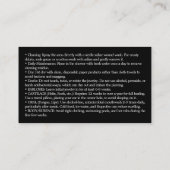 Piercing Aftercare Instructions Business Card 名刺 (裏面)
