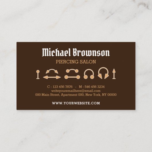 Piercing Specialist Modern Color 名刺 (裏面)