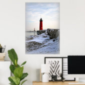 Pierhead Light house, Kenosha Wisconsin ポスター (ホームオフィス)