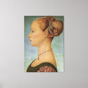 Piero del Pollaiuolo,若い女性のポートレート キャンバスプリント